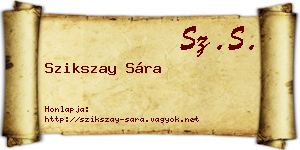 Szikszay Sára névjegykártya