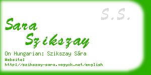 sara szikszay business card