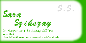 sara szikszay business card